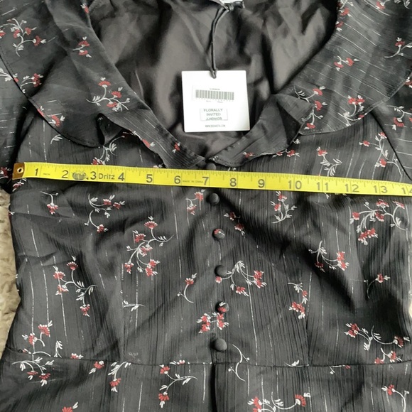 NWT Jack by BB Dakota Black Ditsy Floral Blouse - Picture 7 of 8